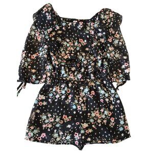 Justice Black Floral Jumpsuit